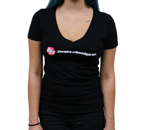 Baja Designs Black Ladies V Neck T Shirt - Large