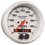 Autometer Gauge GPS Speedometer 3-3/8in 100 MPH Marine White Gauge