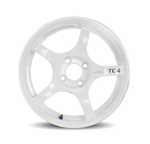 Advan TC4 18x10 +25 5-114.3 Racing White and Ring Wheel