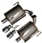 AVO 05-09 Subaru Legacy GT/Legacy Spec B 2.5L SS Mufflers Dual (Set of 2) w/4in Adj Exhaust Tip