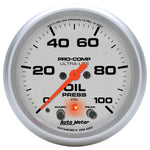 Autometer Ultra-Lite 66.7mm Oil Press 2 5/8" 100PSI Digital Stepper Motor w/ Peak & Warning Light